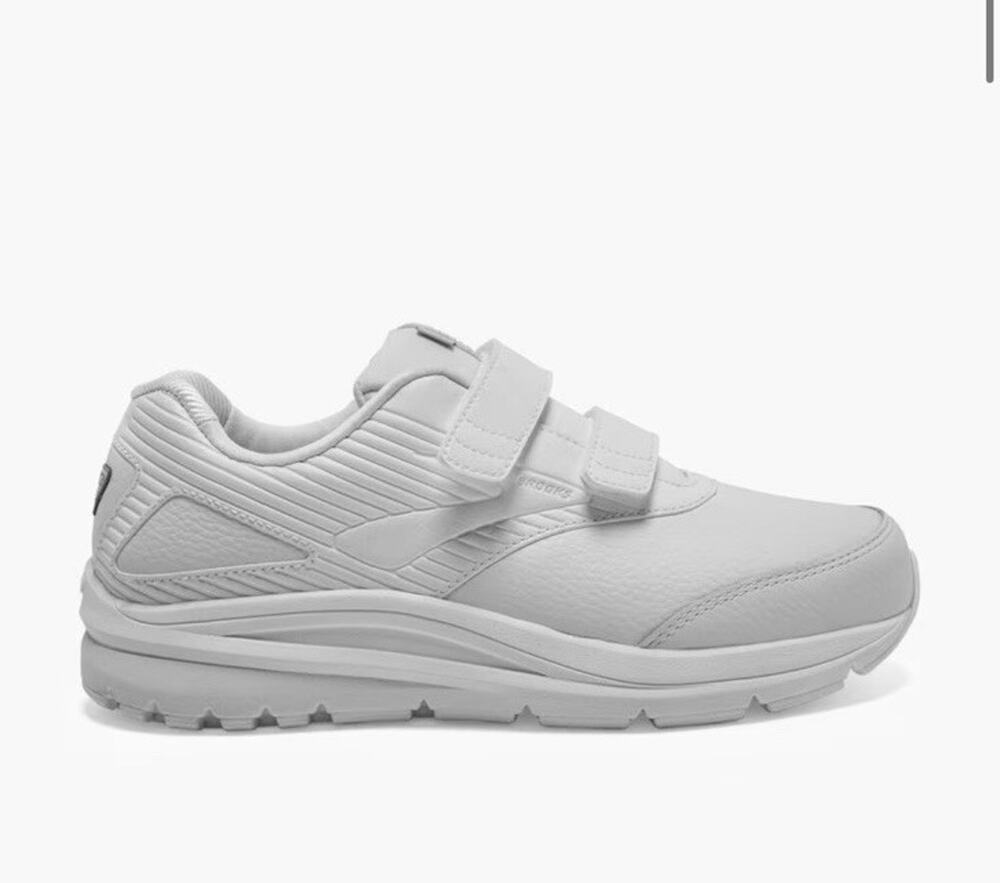 Brooks Addiction Walker V-Strap 2 Mens Size 9 Extra Wide Shoes White Leather